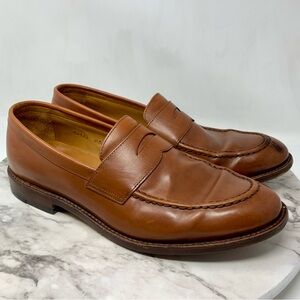 J. Crew Ludlow Brown Leather Loafers 9.5 Bench Made Classic *Flawed Preppy